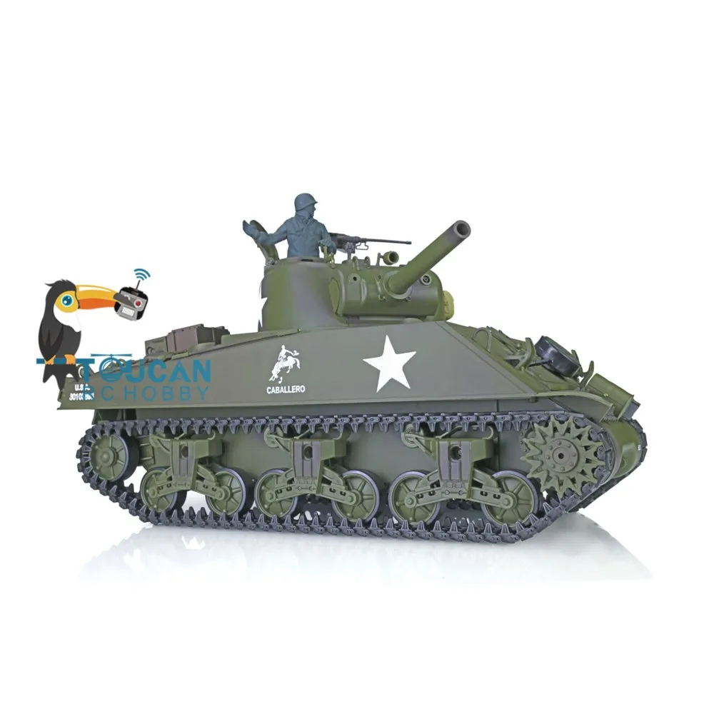 장난감 헝롱 1/16 스케일 7.0 플라스틱 M4A3 셔먼 RC 탱크 3898 360도 회전 터렛 적외선 전투 소년용 선물 TH17667-SMT7