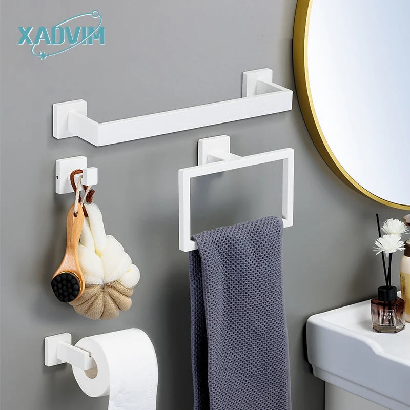 Hand Towel Bar Towel Shelf With Hooks Cream White Bathroom