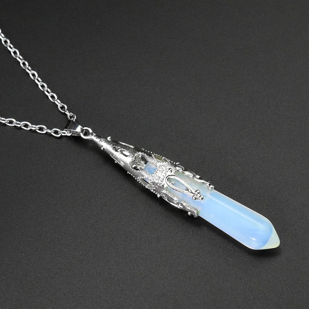 Искусственный опал маятниковая подвеска шестиугольная колонна Necklace Jewelry рейки