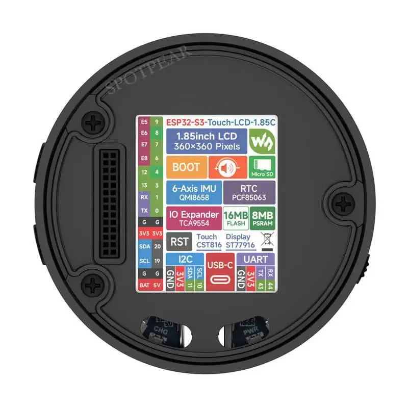 샤오지 ESP32-S3 개발 보드(1.85인치 원형 LCD 디스플레이 및 딥시크 음성 AI 스피커 박스 포함)