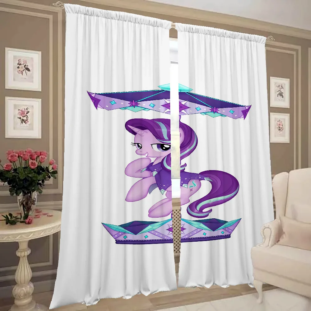 Window Kitchen Curtains for Living Room 2 Pieces Blackout Curtains Door Curtain My Little Pony-y Bedroom Decoration Partition 2