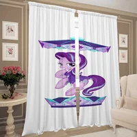Window Kitchen Curtains for Living Room 2 Pieces Blackout Curtains Door Curtain My Little Pony-y Bedroom Decoration Partition 2