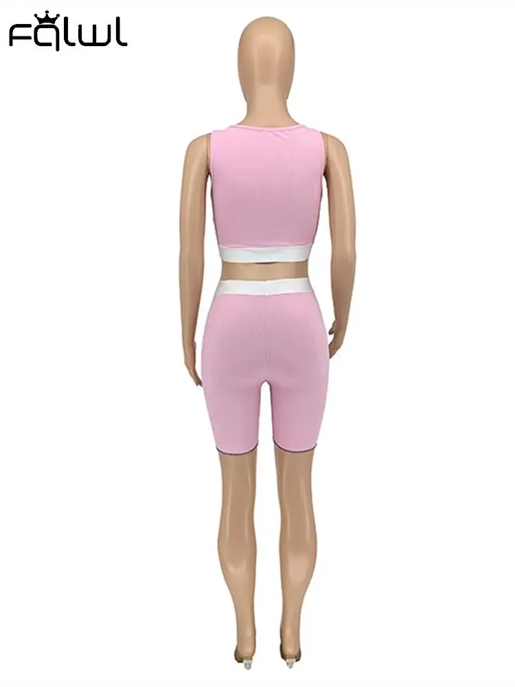 Showpo | Zanrie Two Piece Set - Linen Look Square Neck Crop Top and High Waist Mini Flare Shorts Set in Hot Pink