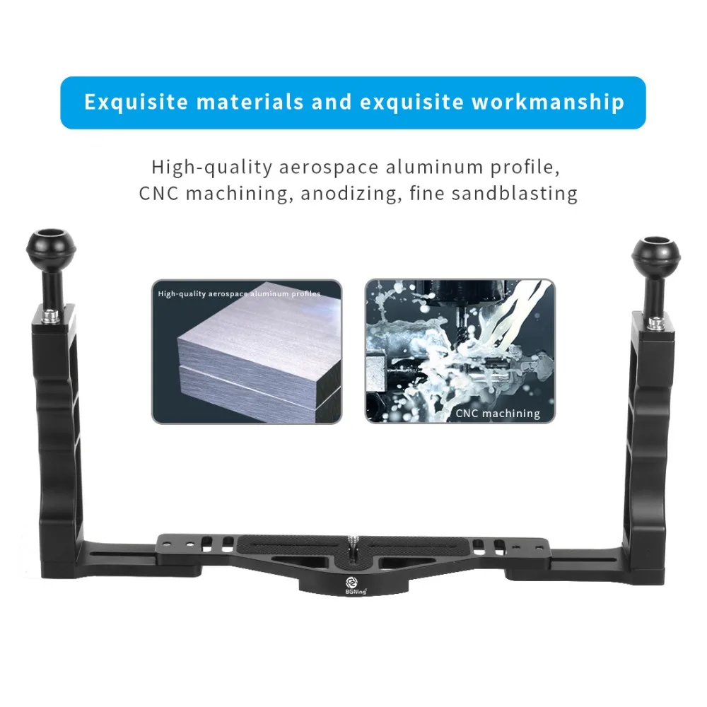 Unterwasser-Doppelgriff-Tray-Halterung Video Light Handgriff-Stabilisator für Gopro 13 für Insta360 x4 DSLR-Camcorder-Tauch koffer – Detail 6