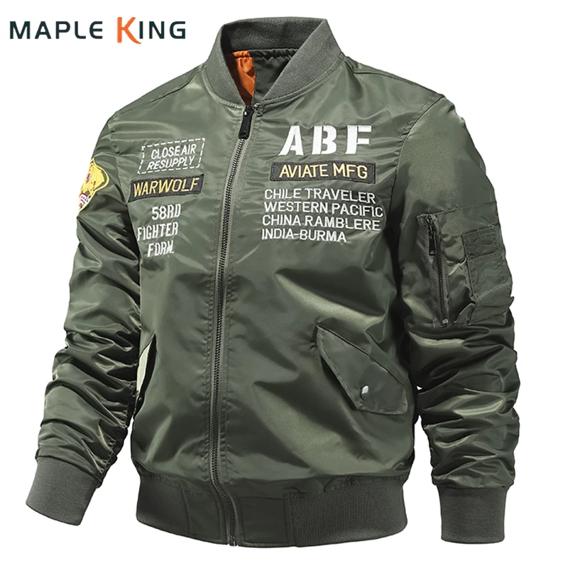 

Куртка-бомбер мужская Армейская, военная куртка-бомбер с вышивкой, много карманов, пилот MA-1, уличная одежда в стиле хип-хоп