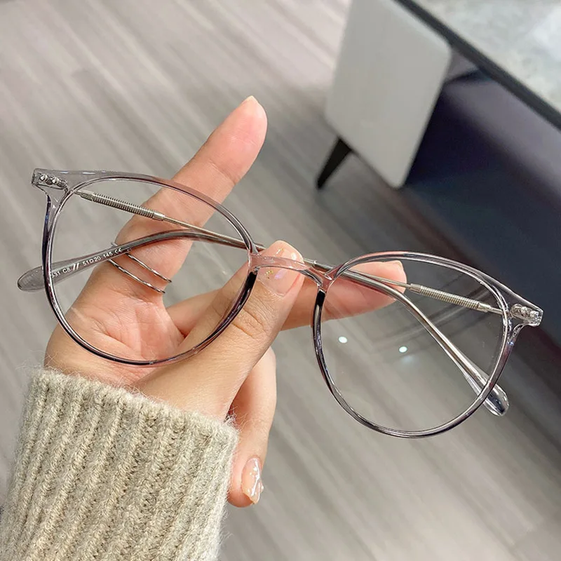 Männer und frauen runde anti blaue brille computer rahmen optische linsen neu ankunft 2023 – Detail 3