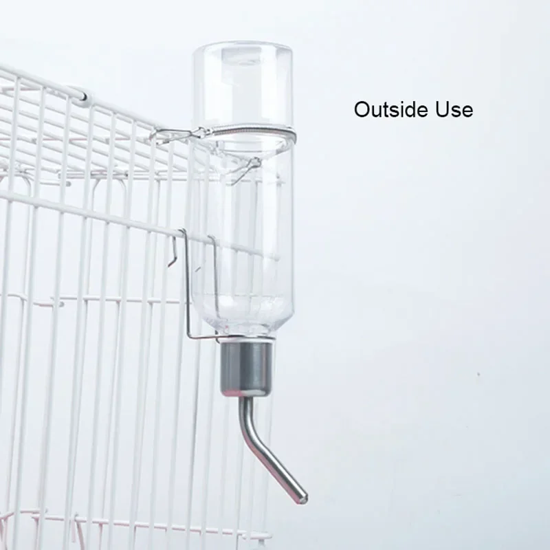 180ml/350ml Stainless Steel Hamster Small Pets Water Drinking Bottle Plastic Rat Pet Dispenser Feeder Cage Hangable Water Bottle