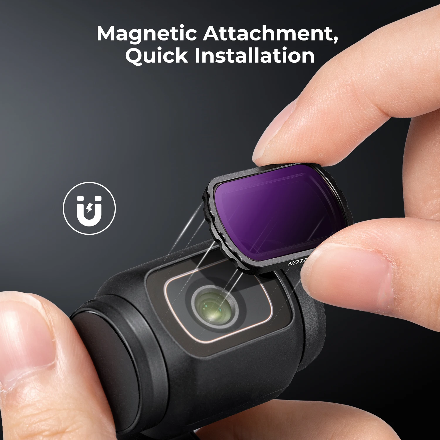 Conceito Magnético Kit de Filtro nd Vidro Óptico hd Dji Osmo Bolso Nd4 Nd8 Nd16 Nd32 Nano-revestido 28 Camadas k & f - Image 4