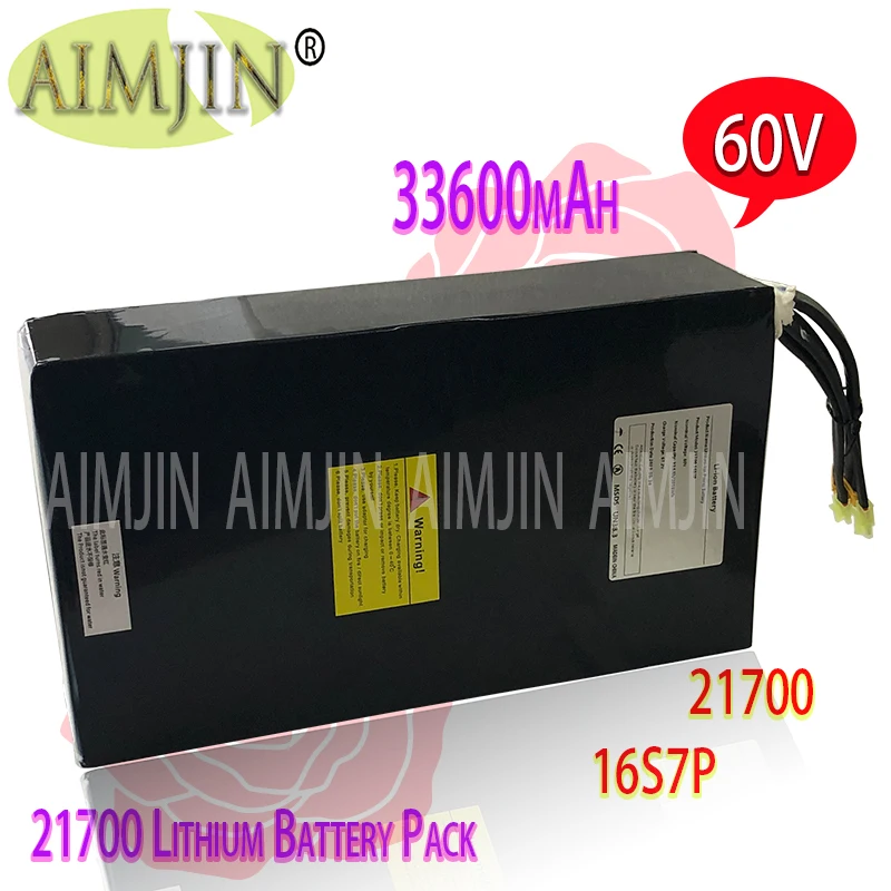 

21700 16S7P 60V 33.6Ah Li-ion Battery 67.2 v 2016Wh For Electric Bicycle Scooter Motorcycle Electric Vehicle Battery