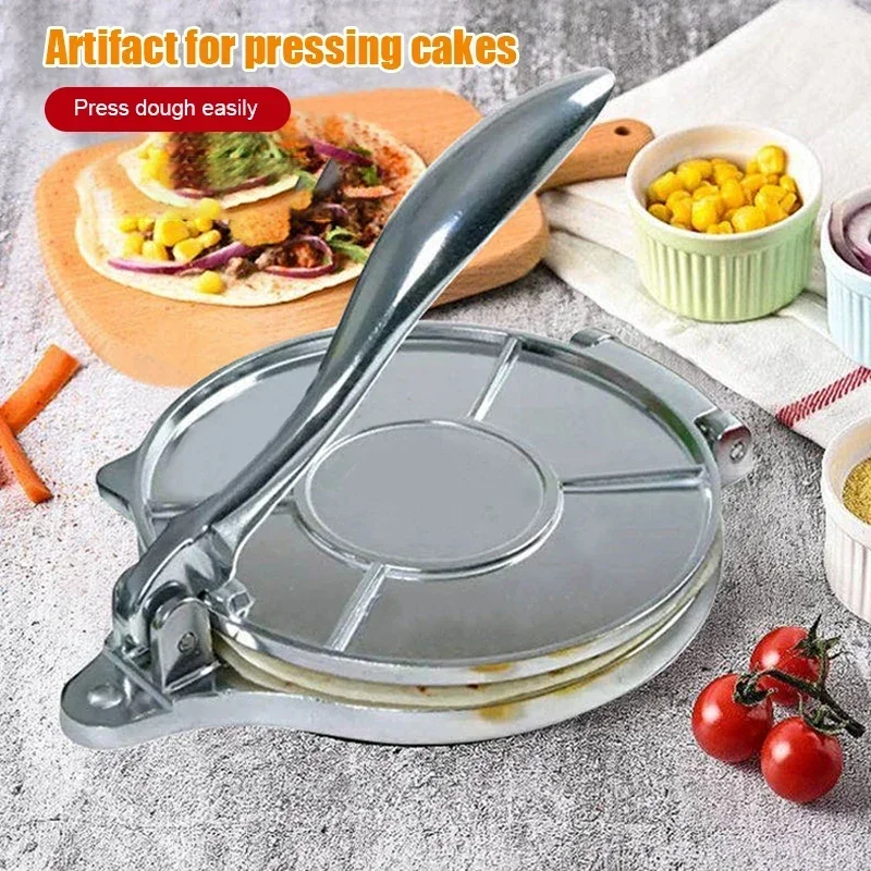 Tortilla Press 1pc Tortilla Press Maker Aluminium Alloy Manual Corn Tortillas Dough Pressing Tools Kitchen Bakeware Cooking Accessories