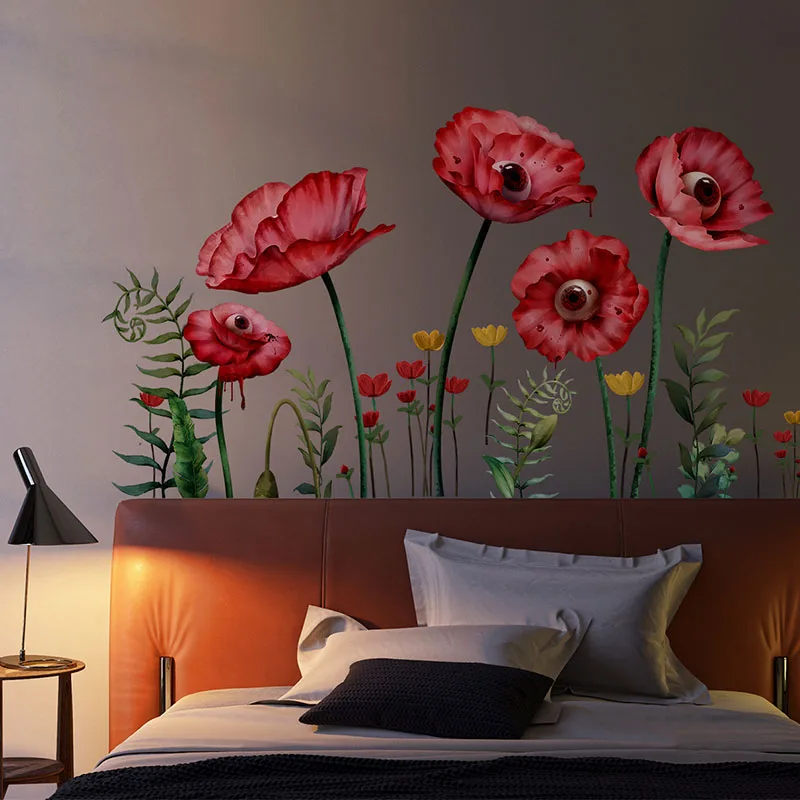 

New extra large blood eyed flowers Halloween living room bedroom background wall decoration self-adhesive wall stickers