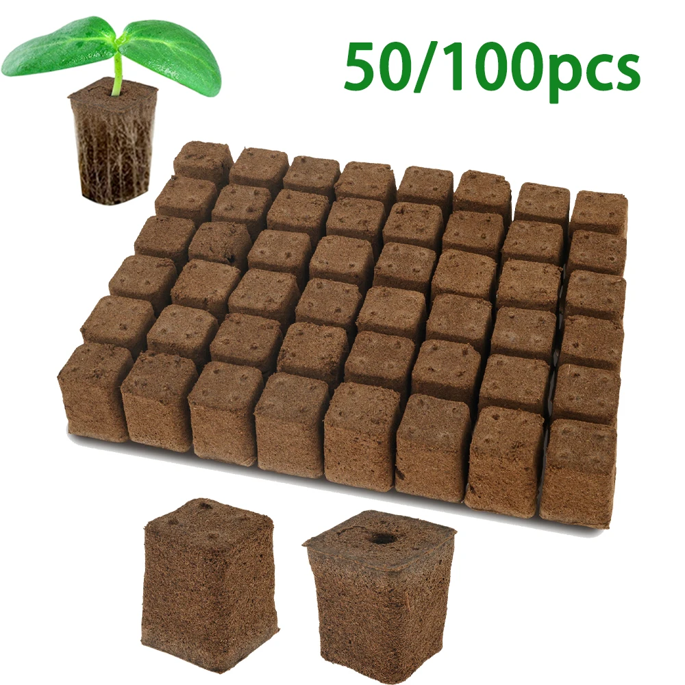 Hydroponic Grow Media Cubes Seed Grow Sponges 50/100Pcs