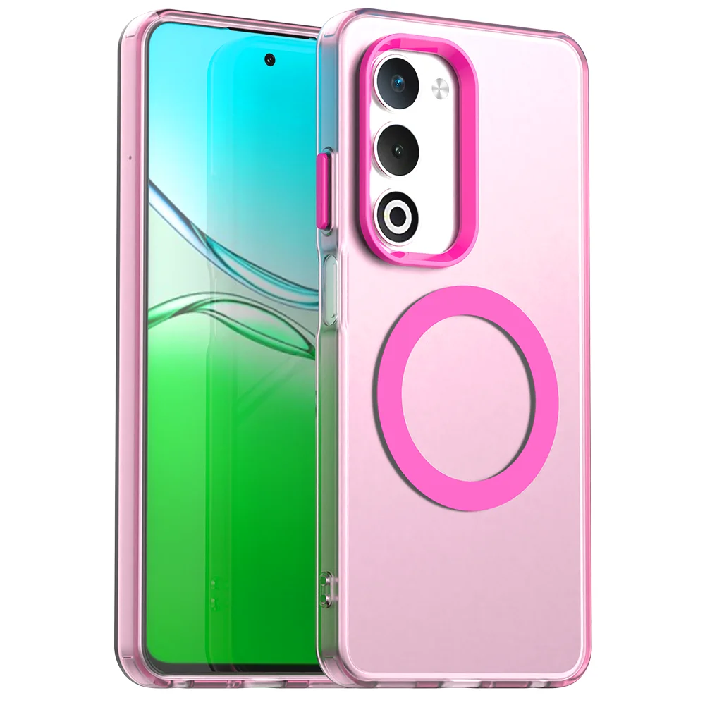 Magnetic Wireless Charging Case with Transparent Candy Color Back Shell