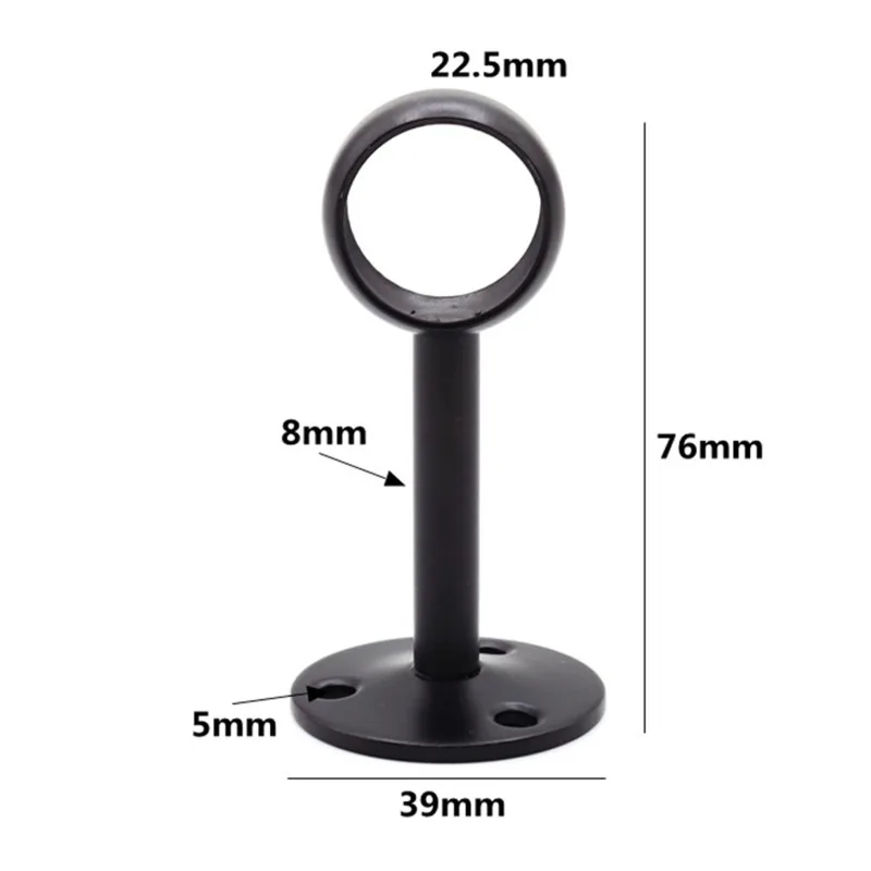 Description Picture 3 of itemStainless Steel Closet Rods Round Tube Support Brackets Flange Base Fixed Drying Hanger Wardrobe Accessories Furniture Hardware