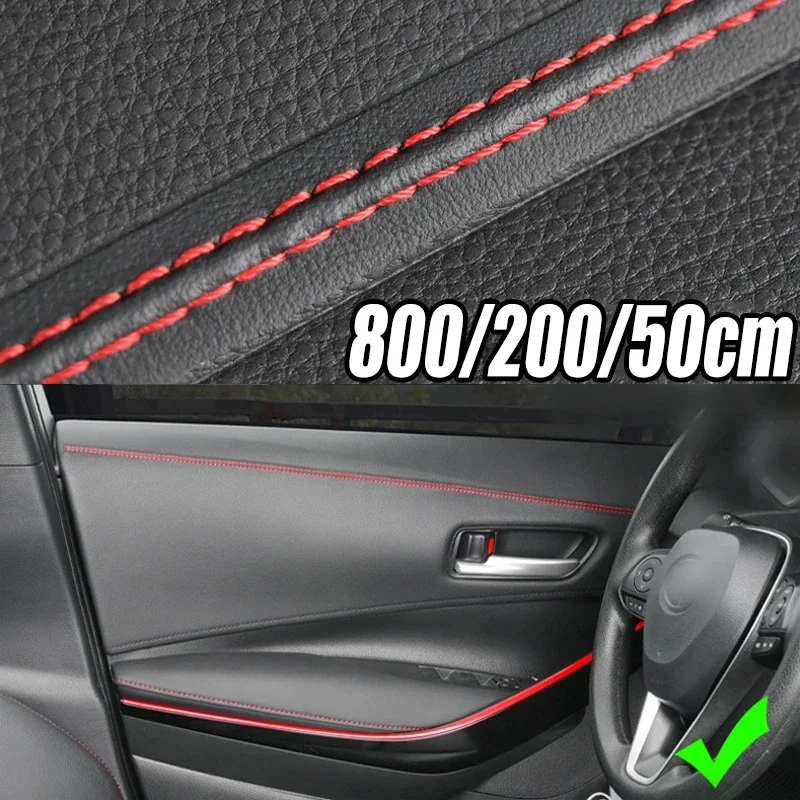 Self-adhesive Moulding Trim Car Interior Styling Dashboard PU Leather Decoration Line DIY Braid Strip