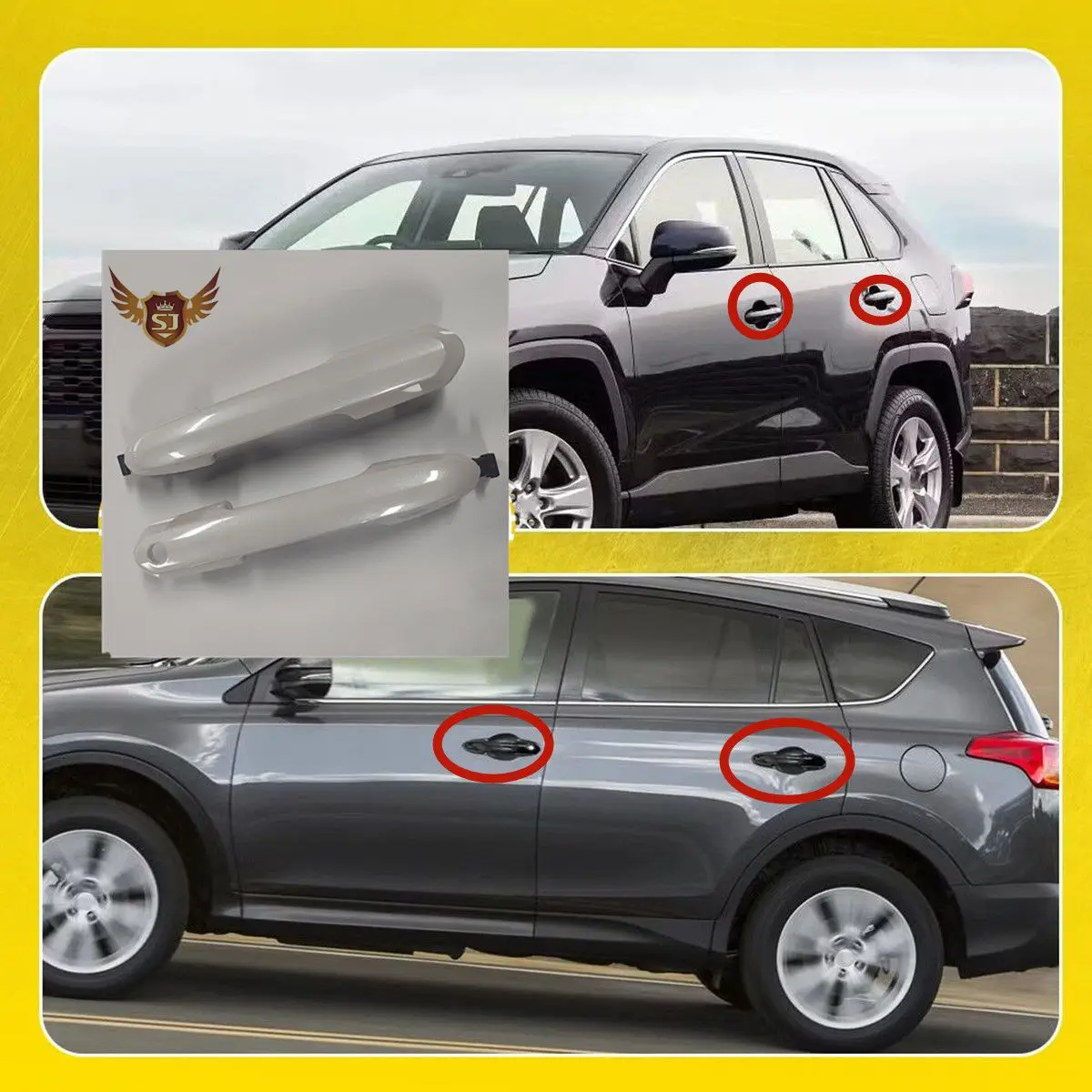 고품질 토요타 RAV4 2017-2021 펄 화이트 스무스 앞 또는 뒤 좌우 OEM 71400-T0810용 외부 도어 핸들
