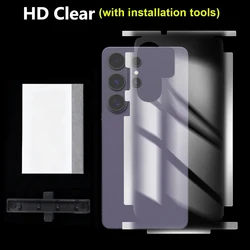 Full Cover Back Frame Hydrogel Film & Border Sticker - HD Clear Protector - 4Sets (A - HD Film)