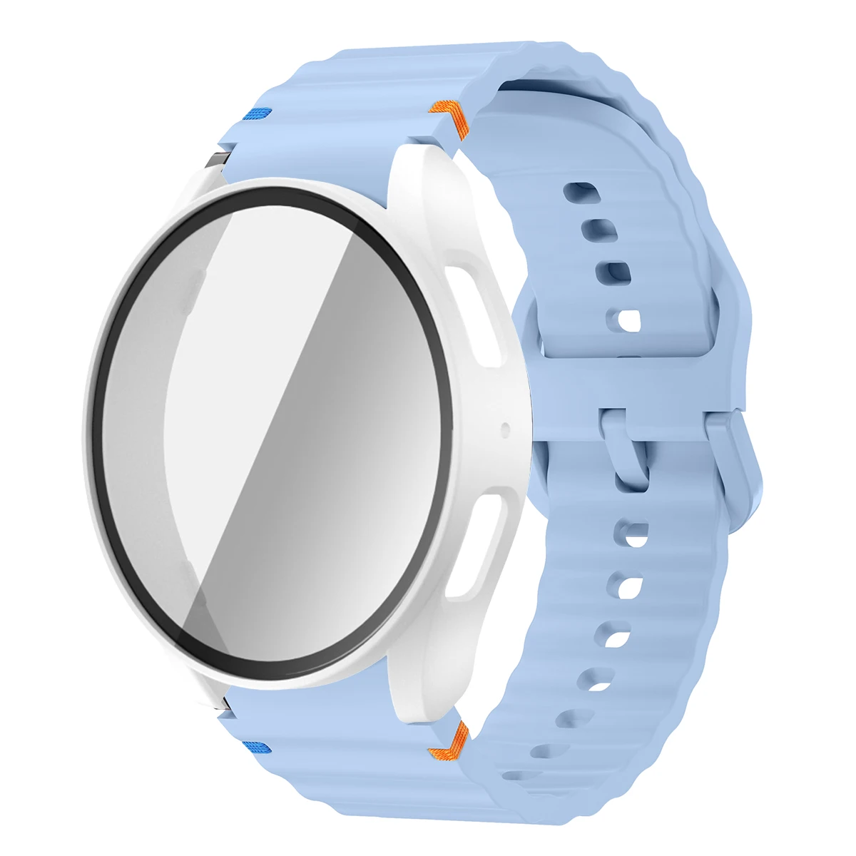 Silicone Watch Strap with Case and Screen Protector for 40-44mm Smartwatches - Durable Wrist Accessory