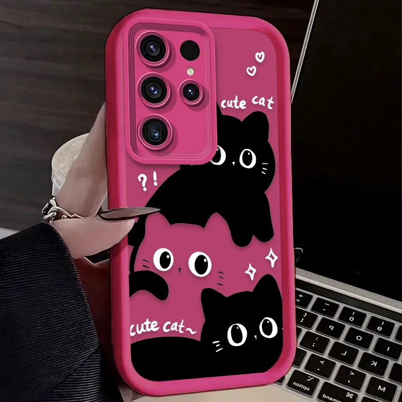 Adorable Black Cat Soft Phone Case Cover
