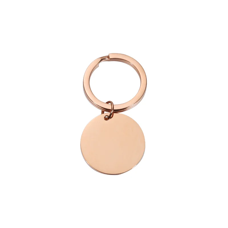 5Pcs/Lot 25mm Round Disc Blank Mirror Polished Stainless Steel Keychain For DIY  Women's Men's Fashion