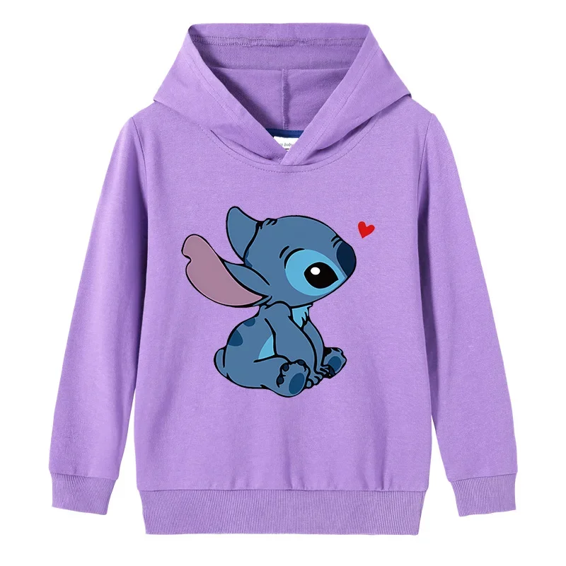

Disney Stitch 2023 Spring and Autumn Casual Boys and Girls Hooded Sweatshirt Children's Top Jacket Long Sleeve Sweatshirt