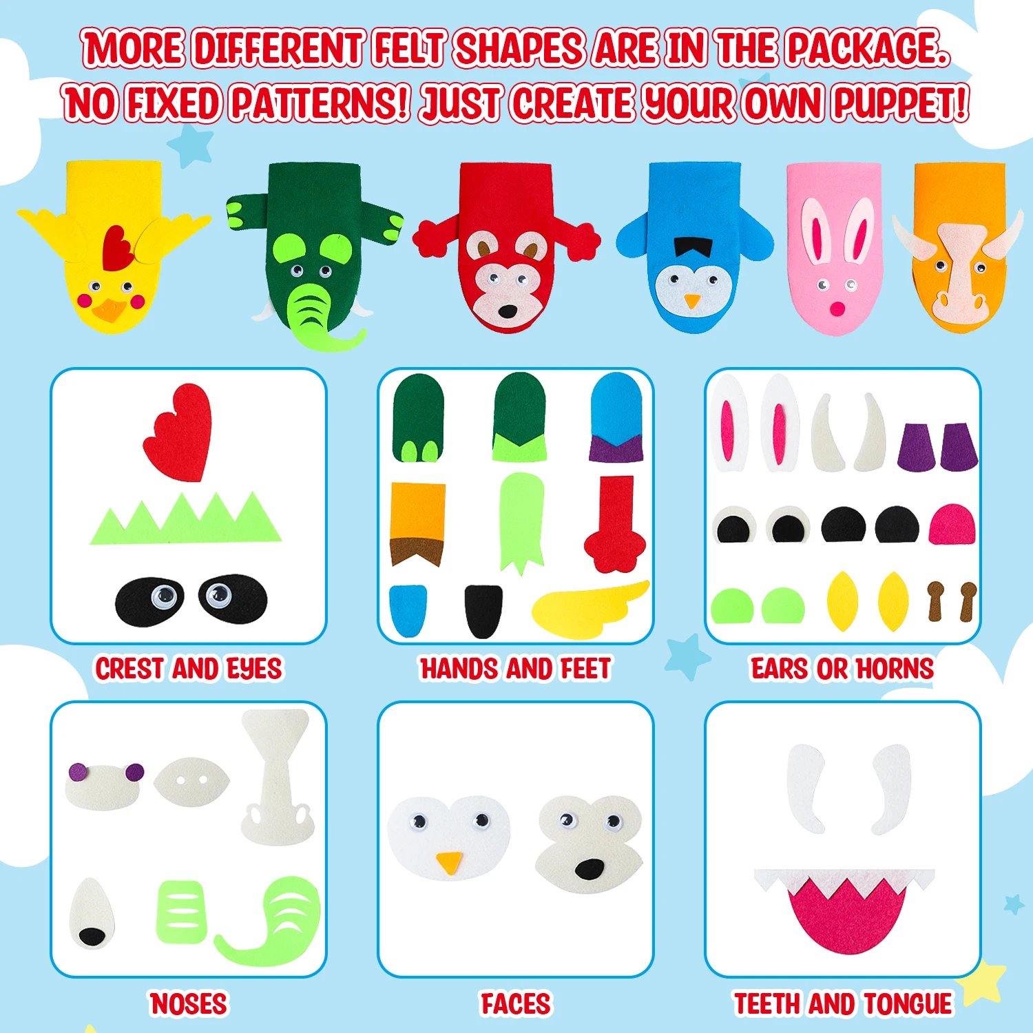 Animal-Themed DIY Hand Puppet Craft Kit