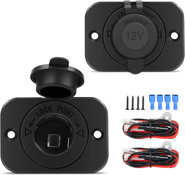 2 Pack Car Cigarette Lighter Socket DC 12V Waterproof Power Outlet Adapter  Replacement with Terminals Wires and Screws - AliExpress