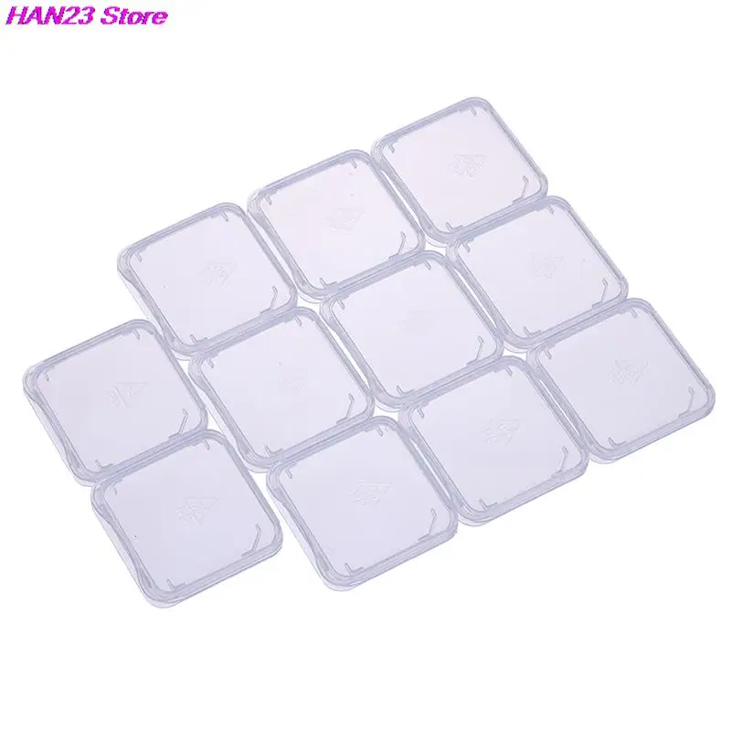 New 10pcs/lot Transparent SD Memory Card Case Holder Box Storage Boxes Memory Card Clear Plastic Case Holder Protector