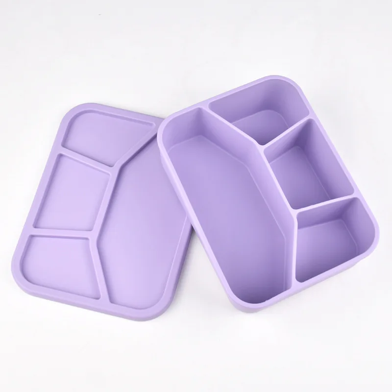 Silicone Lunch Box Food Grade Crisper Microwave Special Heating Lunch Box Freezer and Oven Safe Lunch Snack and Food Container 6