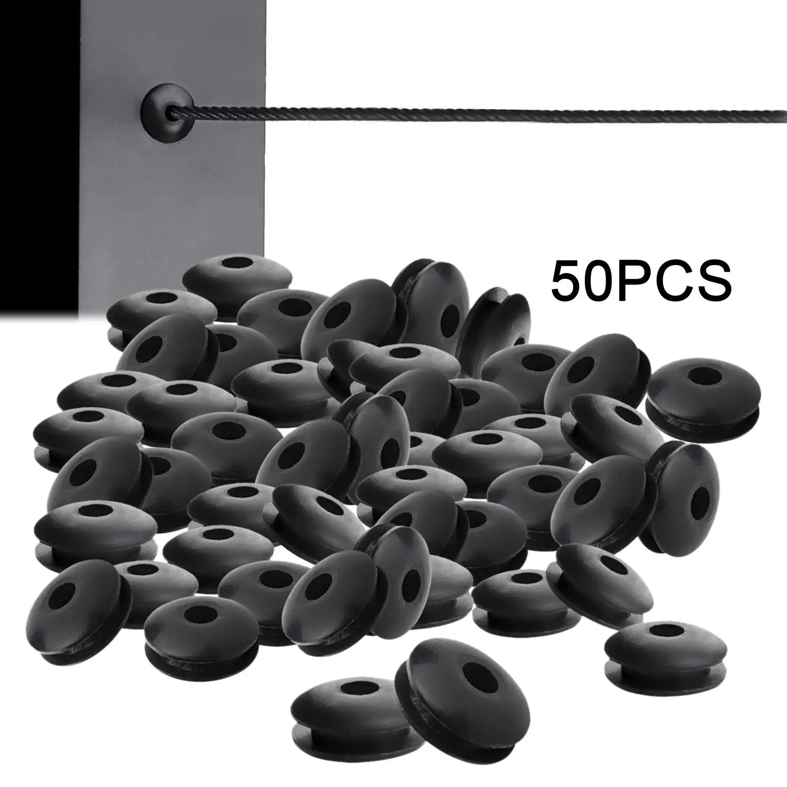 50Pcs Cable Railing Grommets Lightweight Cable Railing Hardware for Metal Posts for Decks Fences Indoor Outdoor Residential