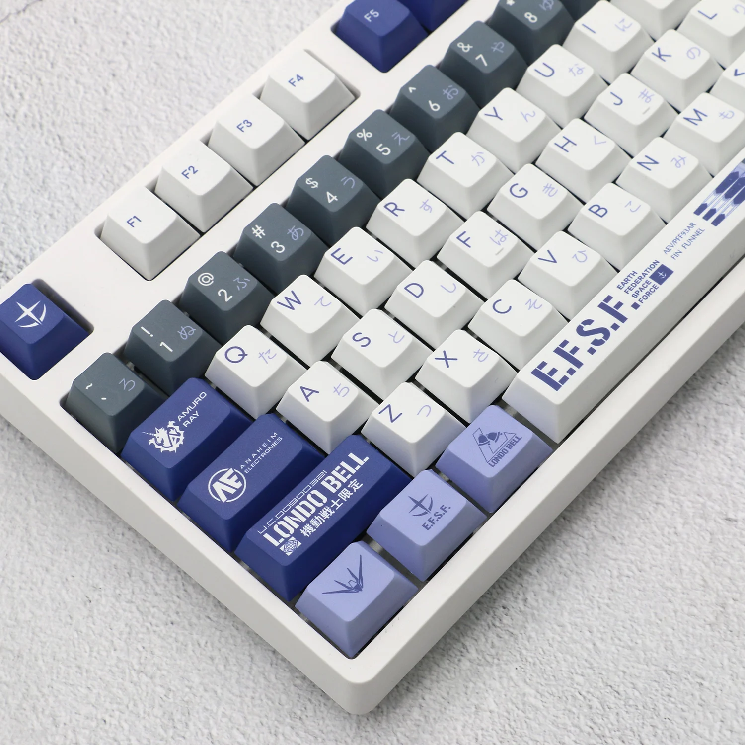 Oi-ge Gundam Tema Estilo Pbt Key Cap Perfil Cereja para Interruptor mx Teclado Mecânico Jogo Faça Você Mesmo Presentes Personalizados Conjunto de 136 Chaves - Imagem 3