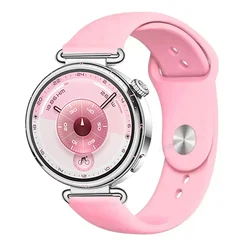 Breathable 18mm Silicone Sports Watch Strap - Comfortable Wristband for 41mm Smartwatches (15 Soft powder)