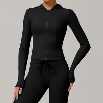 Women Sports Zipper Jacket Yoga Long Sleeved Shirts Summer Sun Protection Clothing Fitness Running Gym Tops UV Resistant Coat 1
