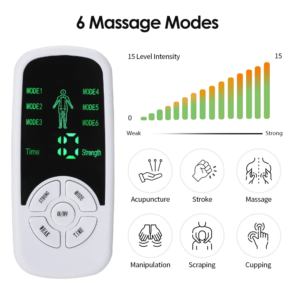 EMS Electric Muscle Massager Muscle Stimulator 6 Modes Tens Machine Meridian Physiotherapy Pulse Prostate Body Massager