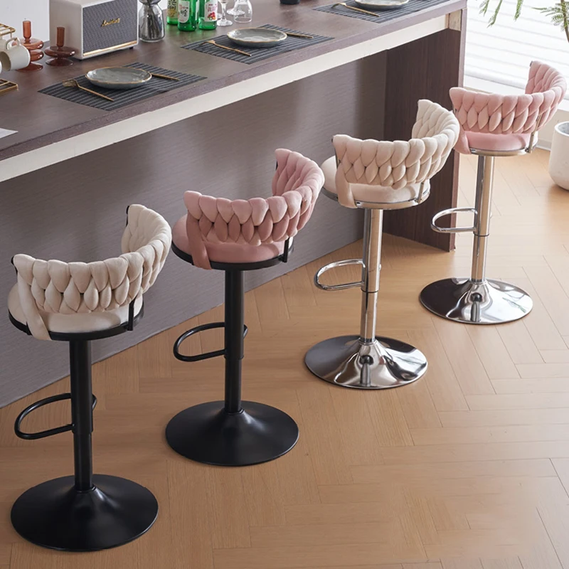 Home Cashier Bar Stool Gold Leg Square Counter Beauty Bar Stool Contemporary Counter Chaise Salle A Manger Cafe Furniture