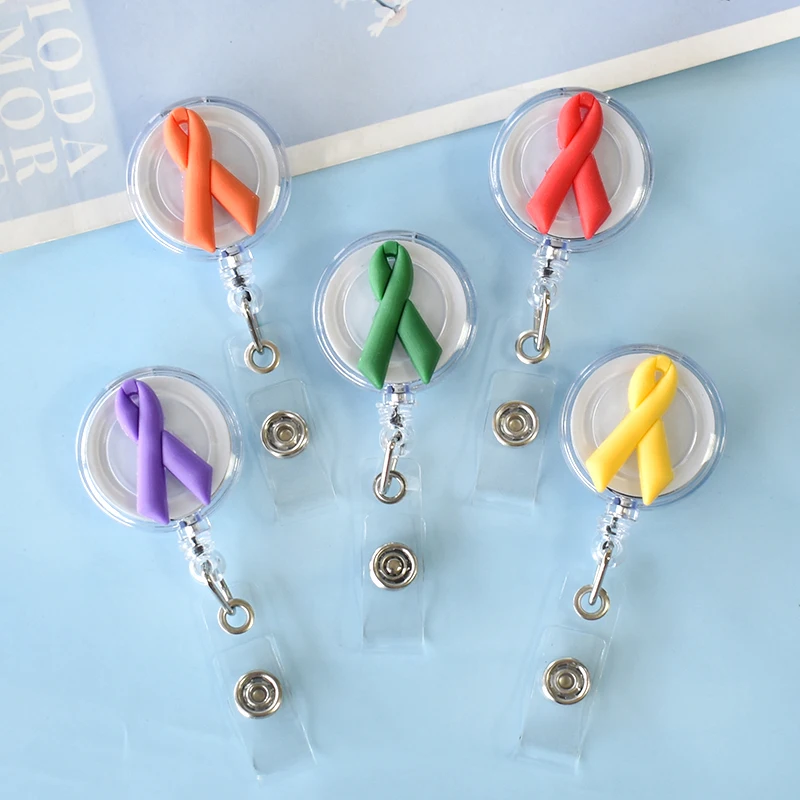 Retractable Badge Reel Badge Holder Retractable Id Tag Retractable Id Lanyard 1 Piece Colorful Ribbon Doctor Nurse ID Name Badge Reel for Office Staff Work Card Clip Badge Holder Retractable Lanyard