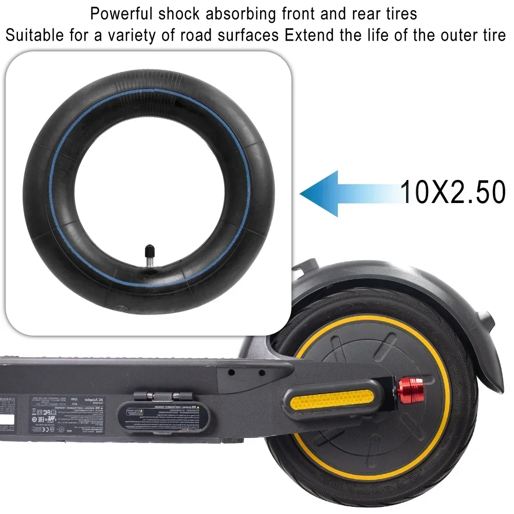10 x 2,50 Innenrohr Reifen Gummi 60/70-6,5 für Ninebot Max G30 Elektroroller 10 Zoll Reifen gerader Mund explosionsgeschützter Reifen – Detail 1