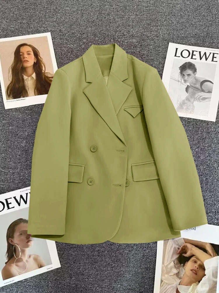 2024  Women Suit Fashionable  Elegant Korean Edition Leisure Office Commuting Single Row 2-Button Long Sleeved Women's Suit Coat