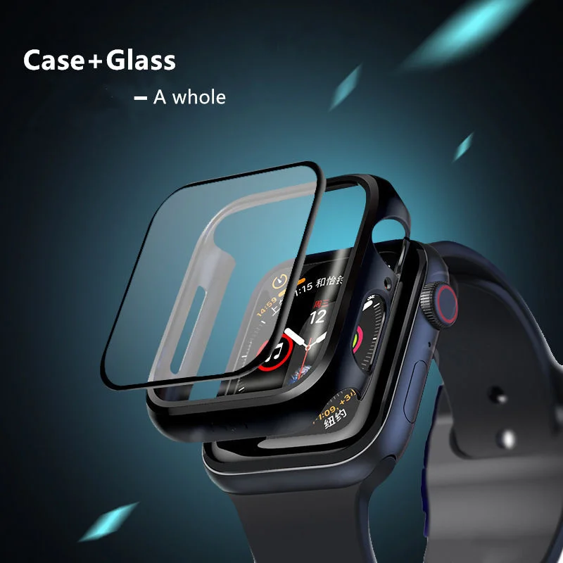 Vetro + Cover Per Apple Watch Case 45Mm 41Mm 44Mm 40Mm 42Mm 38Mm Iwatch Accessorie Screen Protector Apple Watch Serie 3 4 6 Se 7 8