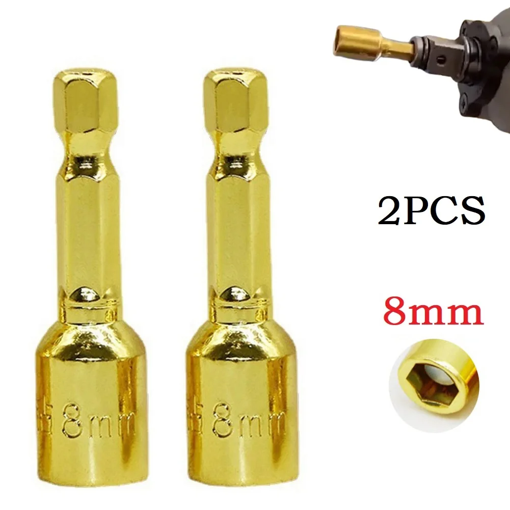 

2Pcs 5/16" Screw Magnetic Driver Hexagon Socket Drill Drive Bit Set For Electric Screwdrivers Hand Tool 8mm