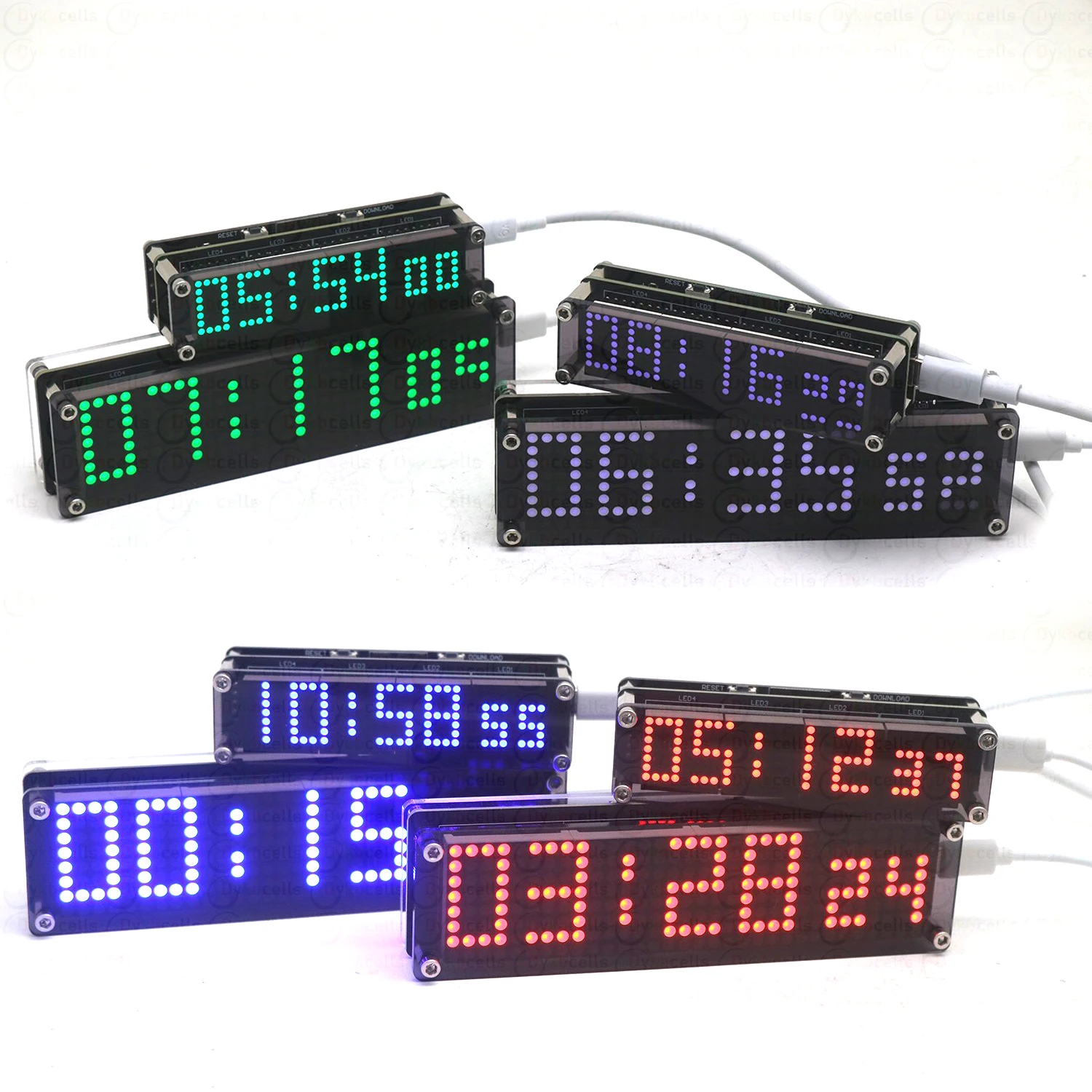 ESP8266 WiFi Dot Matrix Clock | Network Auto Sync Time 12/24-hour LED ...