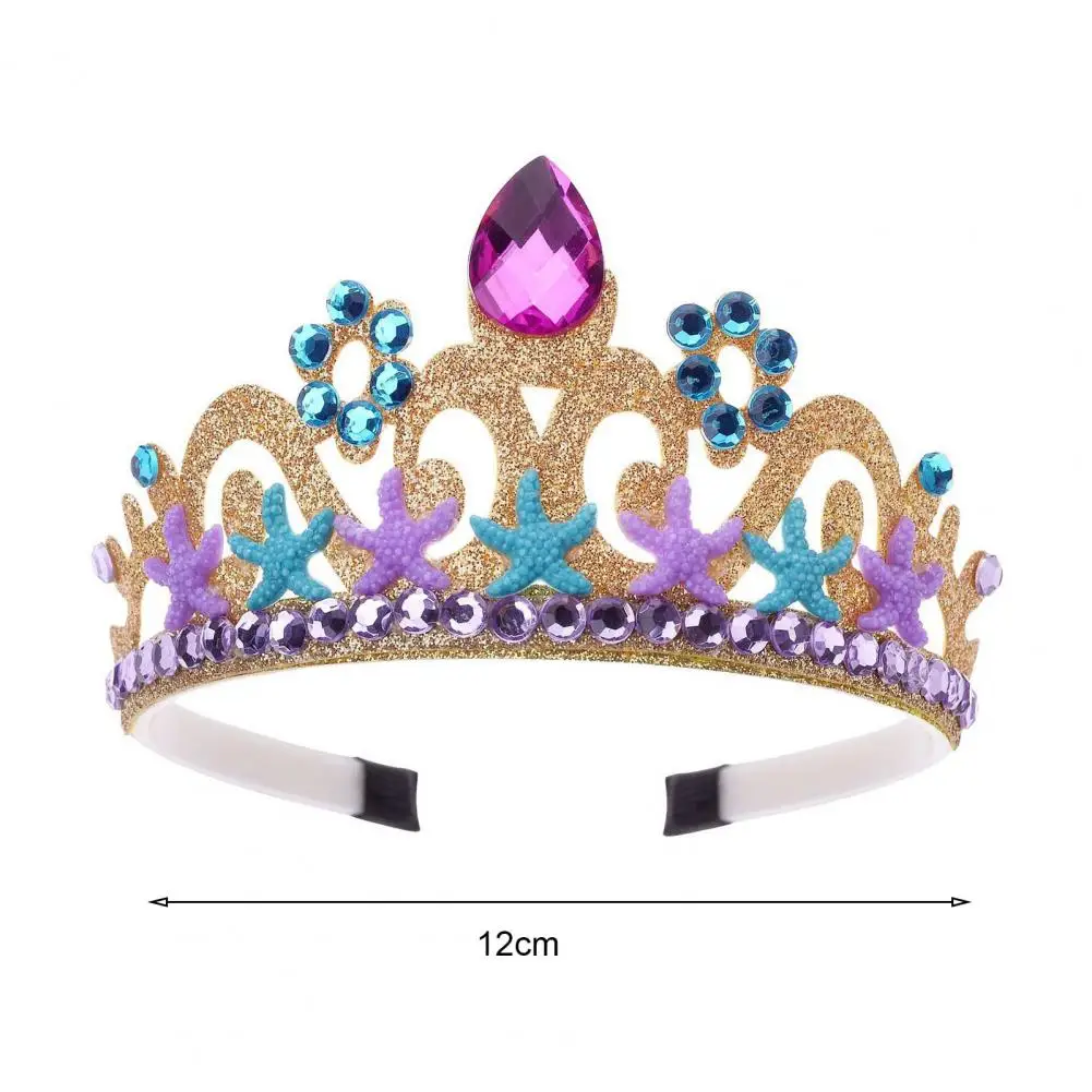 Baby Crown Headband Ocean Starfish Mermaid Princess Headband Strass Crown Party Hairband Bambini Festive Head For Little