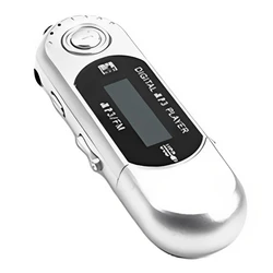 Compact 8GB USB MP3 Player with Classical Design and FM Radio (Silver)