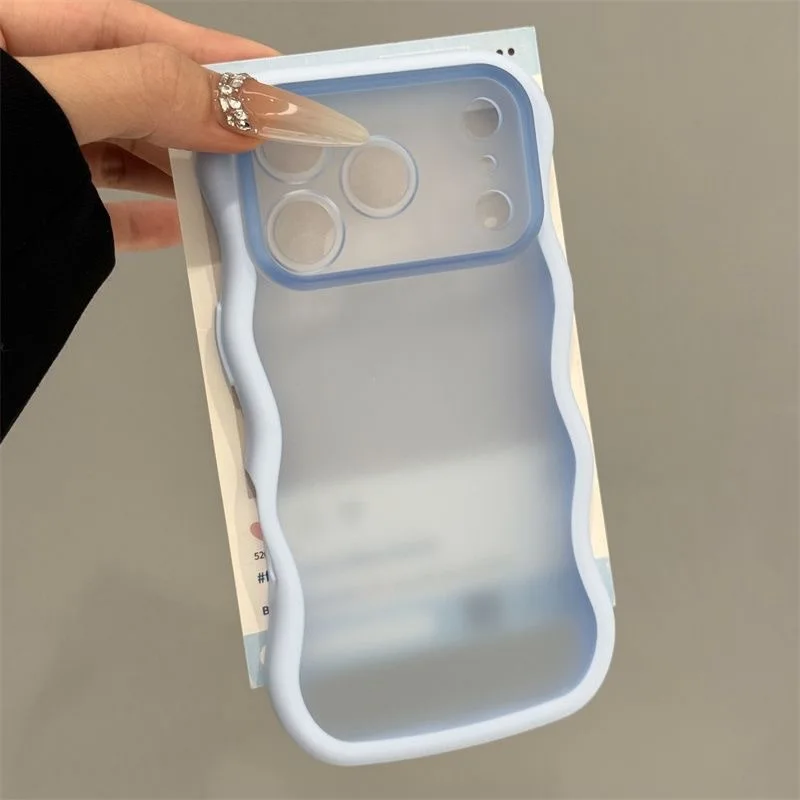 Stylish Curly Wavy Frame Matte Phone Case with Protective TPU Cover