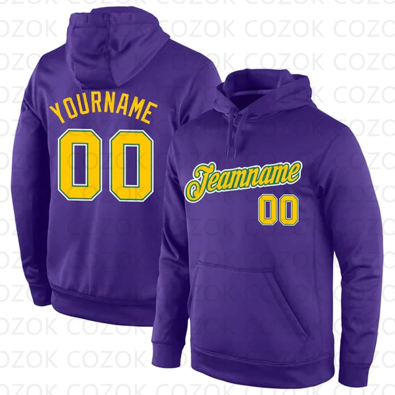 Customized Hoodie Purple Yellow Jersey 3D Printed  Unisex Pullovers Hoodie Casual Sweatshirts