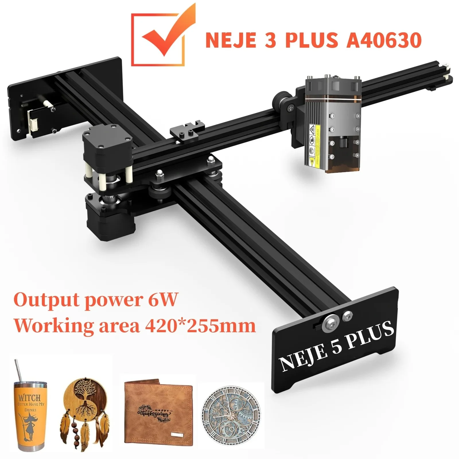 NEJE 5 PLUS laser engraving machine 6W/10W 420*255mm laser cutting machine for acrylic wood board woodworking engraving
