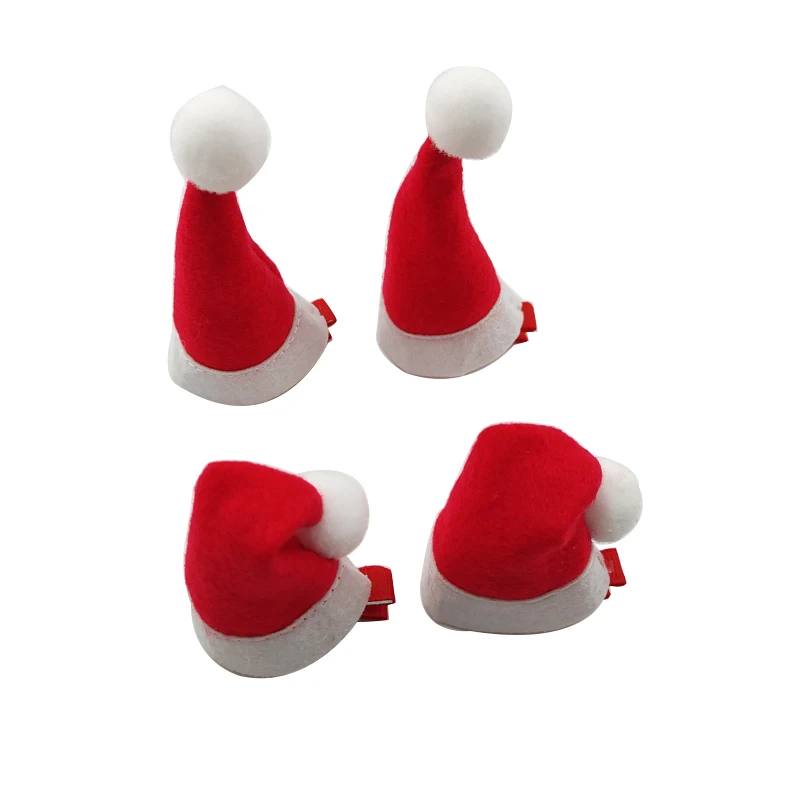 Christmas Hair Clips 1/4/6/12pcs Santa Cap Duckbill Clips for Xmas Hat Jewelry hair accessory hair clip