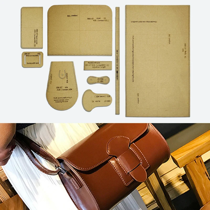 Leather Shoulder Bag Template Set 3
