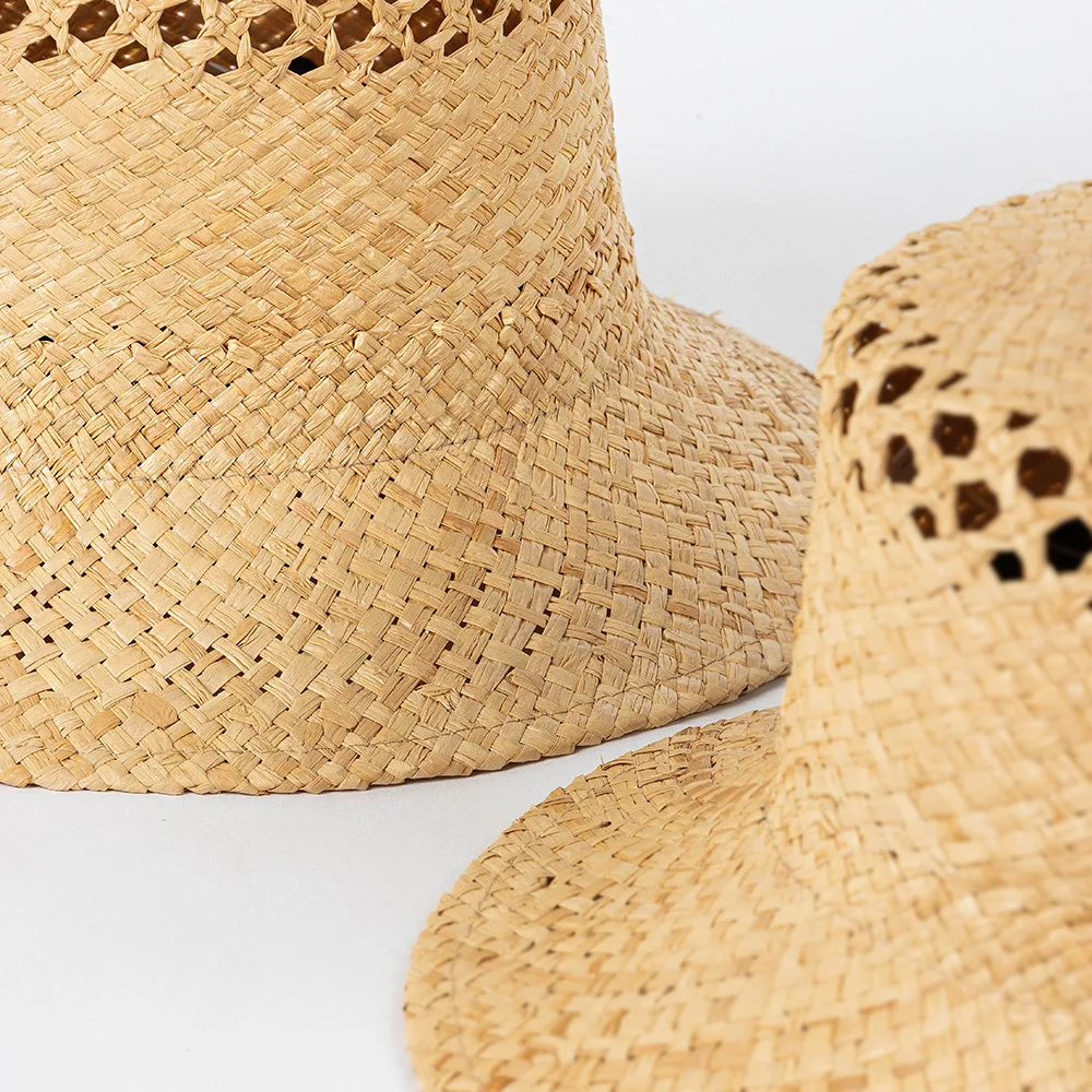 Women Raffia Bucket Hats Hollow Out Style Sun Hat Luxury  display picture 2