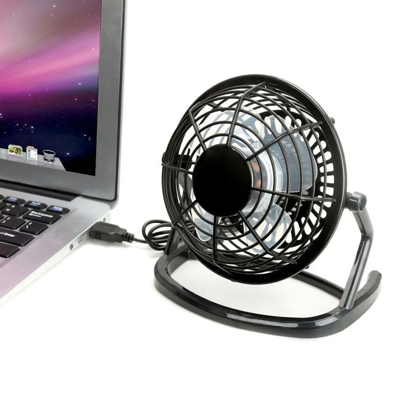USB Quiet Fan Desktop Cooler for Phone Laptop Summer Cooling Fan 180 Degree Rotation 4 Blades USB Mini Black/White/Blue mini fan cooling fan